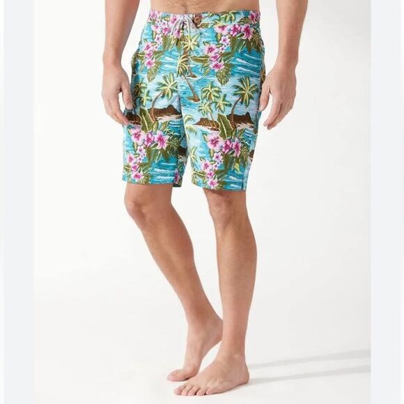 NWT Tommy Bahama Baja Hula High Seas Men’s Swim‎ Trunks Board Shorts Sz S - Picture 3 of 10